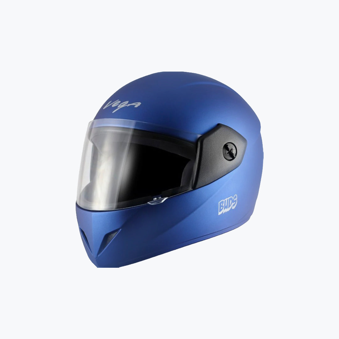 Vega Buds DX Full Face Helmet Solid White / Solid Blue XS