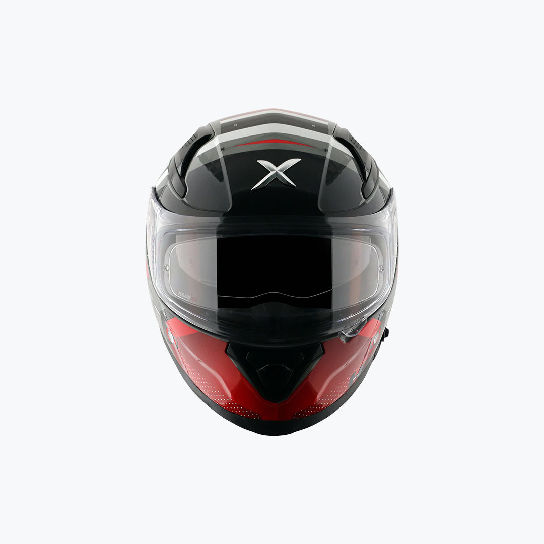 AXOR Apex Hex-2 Dull Cool Grey Red Full Face Helmet