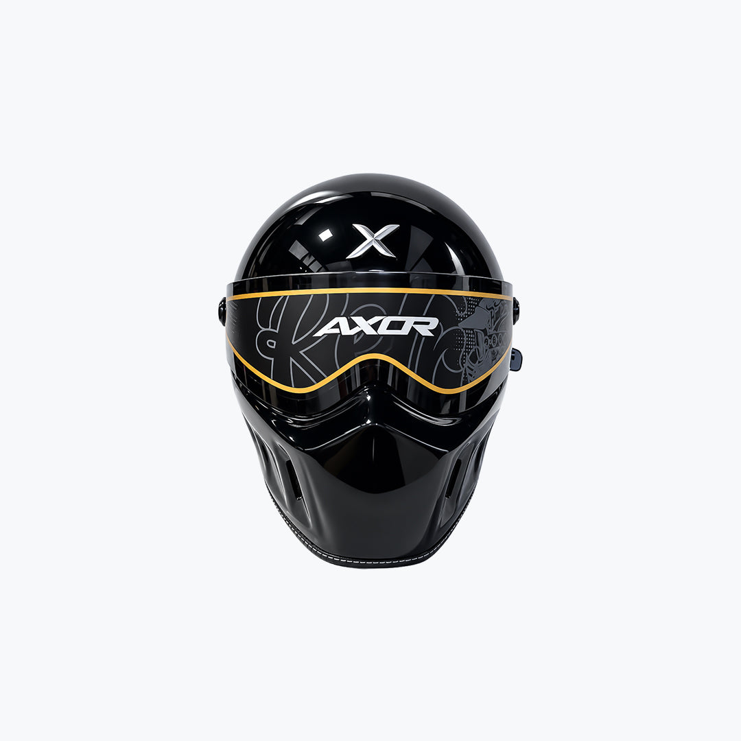 AXOR Retro Dominator Solid Black Helmet