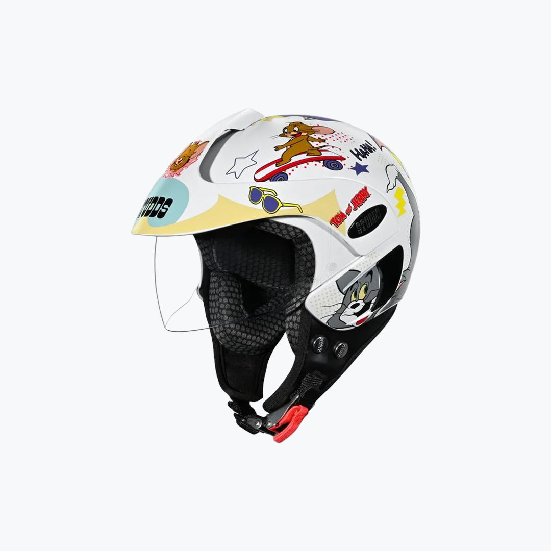 STUDDS Marshall Kids Tom & Jerry Open Face Motorcycle Helmet