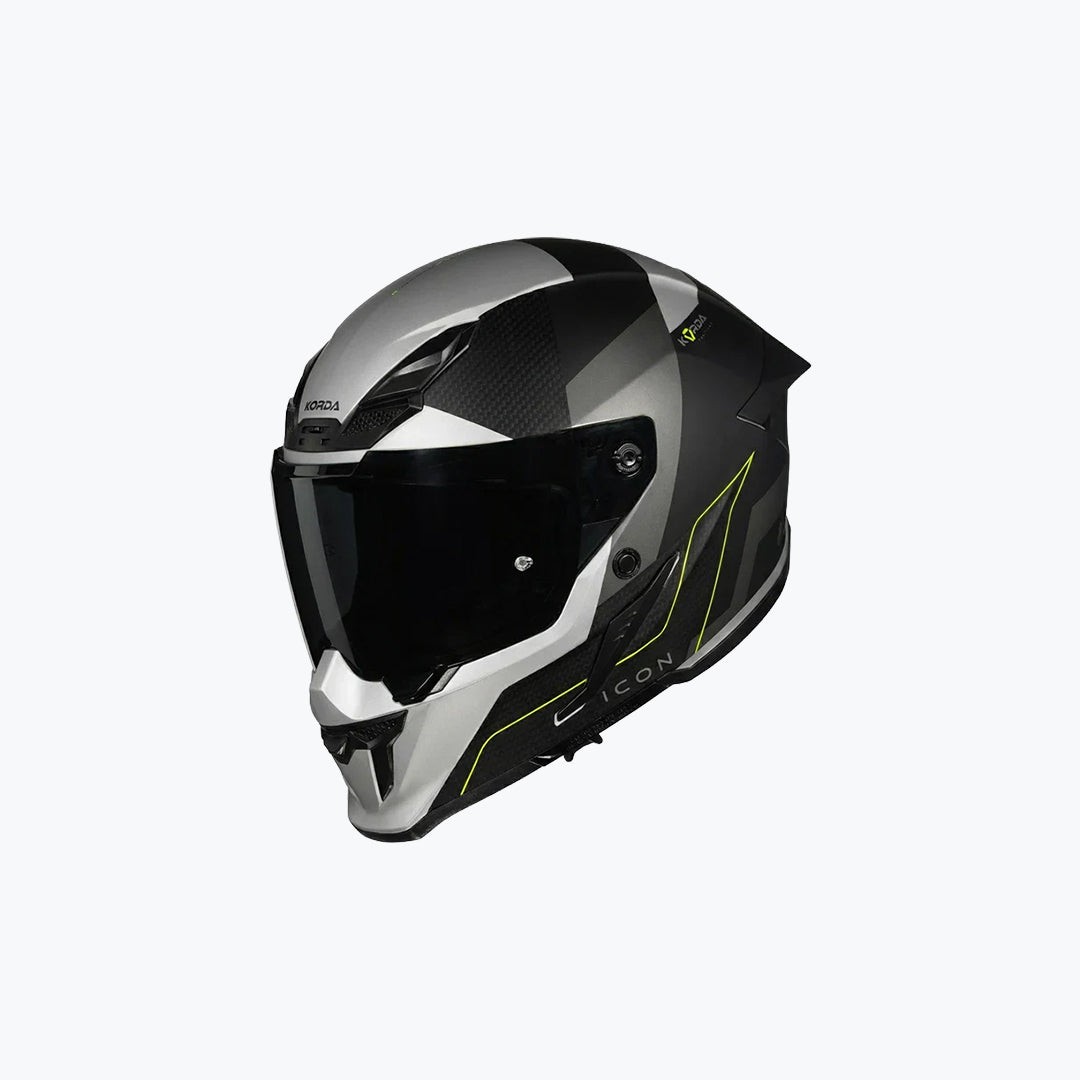 KORDA Icon Nyx Matt Black Grey Full Face Motorcycle Helmet