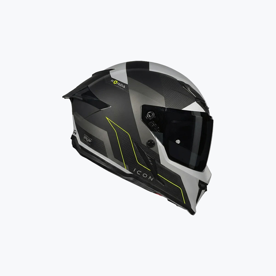KORDA Icon Nyx Matt Black Grey Full Face Motorcycle Helmet