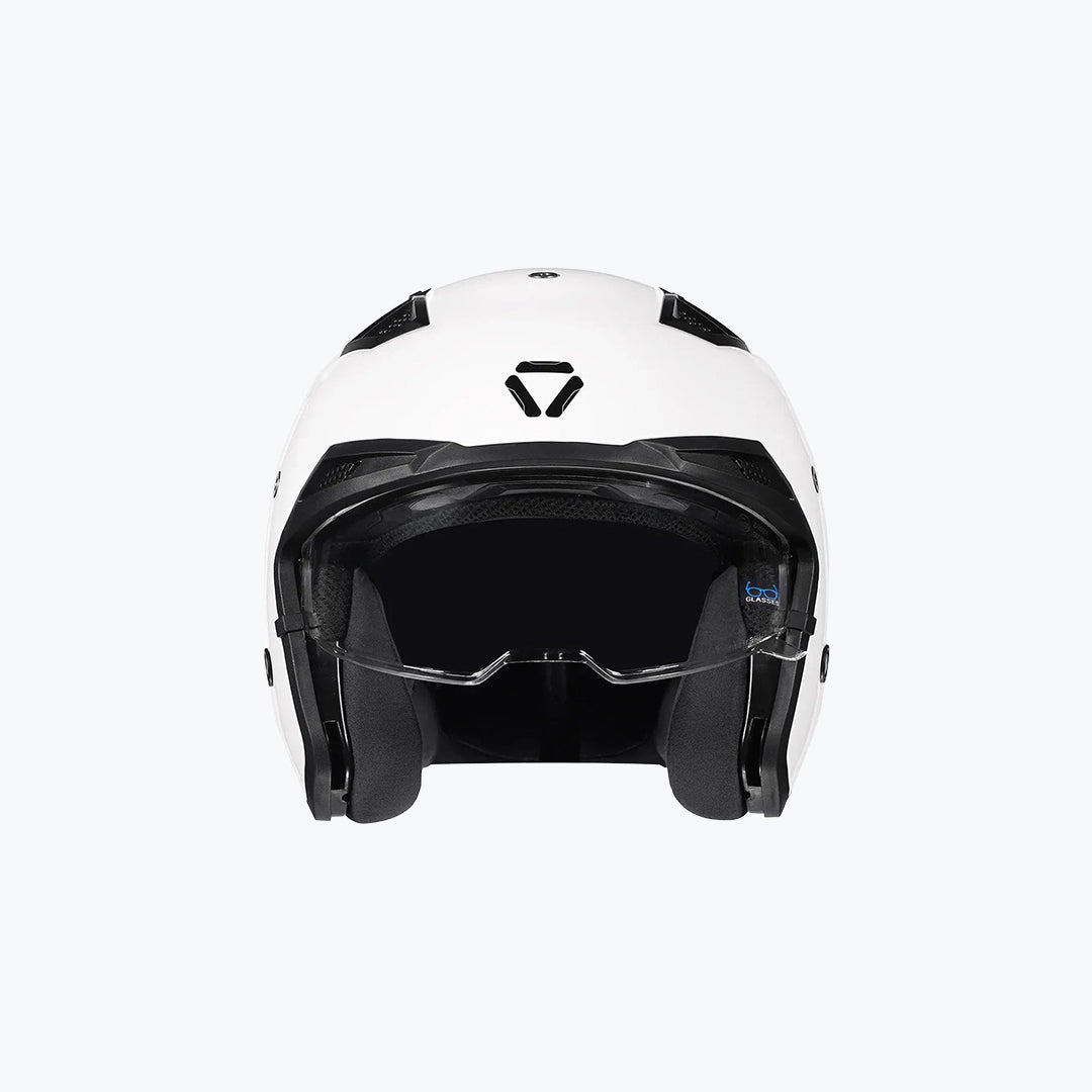 KORDA StormTrooper Solid Gloss Black White Full Face Helmet