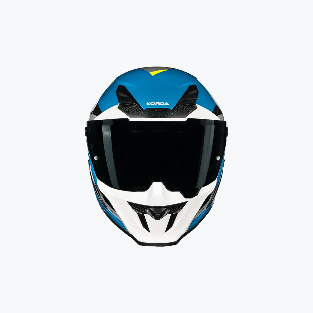 KORDA Icon Lemur Gloss White Blue Full Face Helmet
