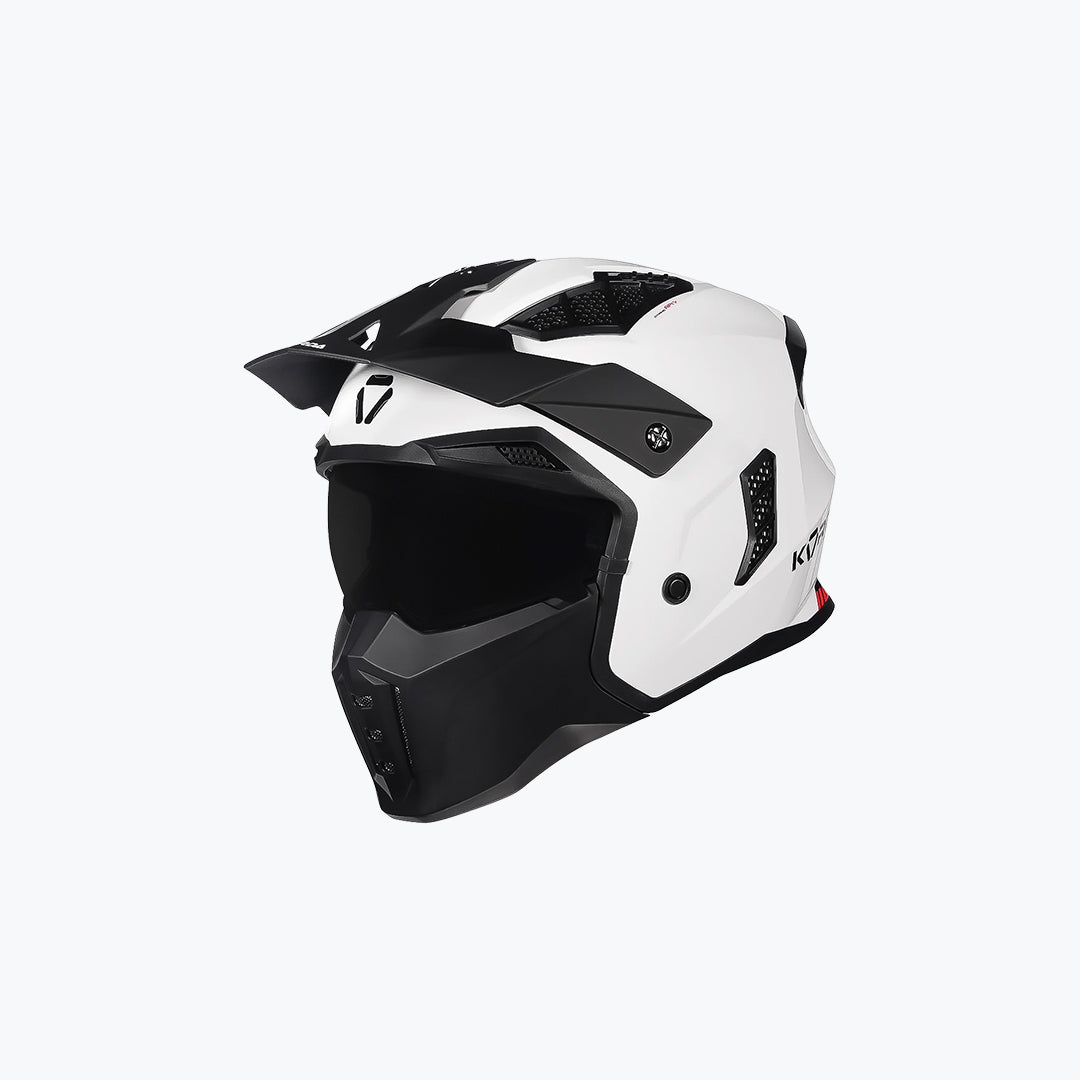 KORDA StormTrooper Solid Gloss Black White Full Face Helmet