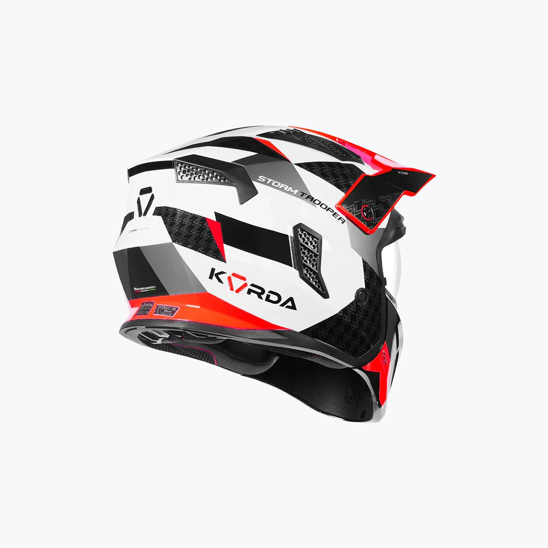 KORDA StormTrooper XOE Gloss White Red Helmet