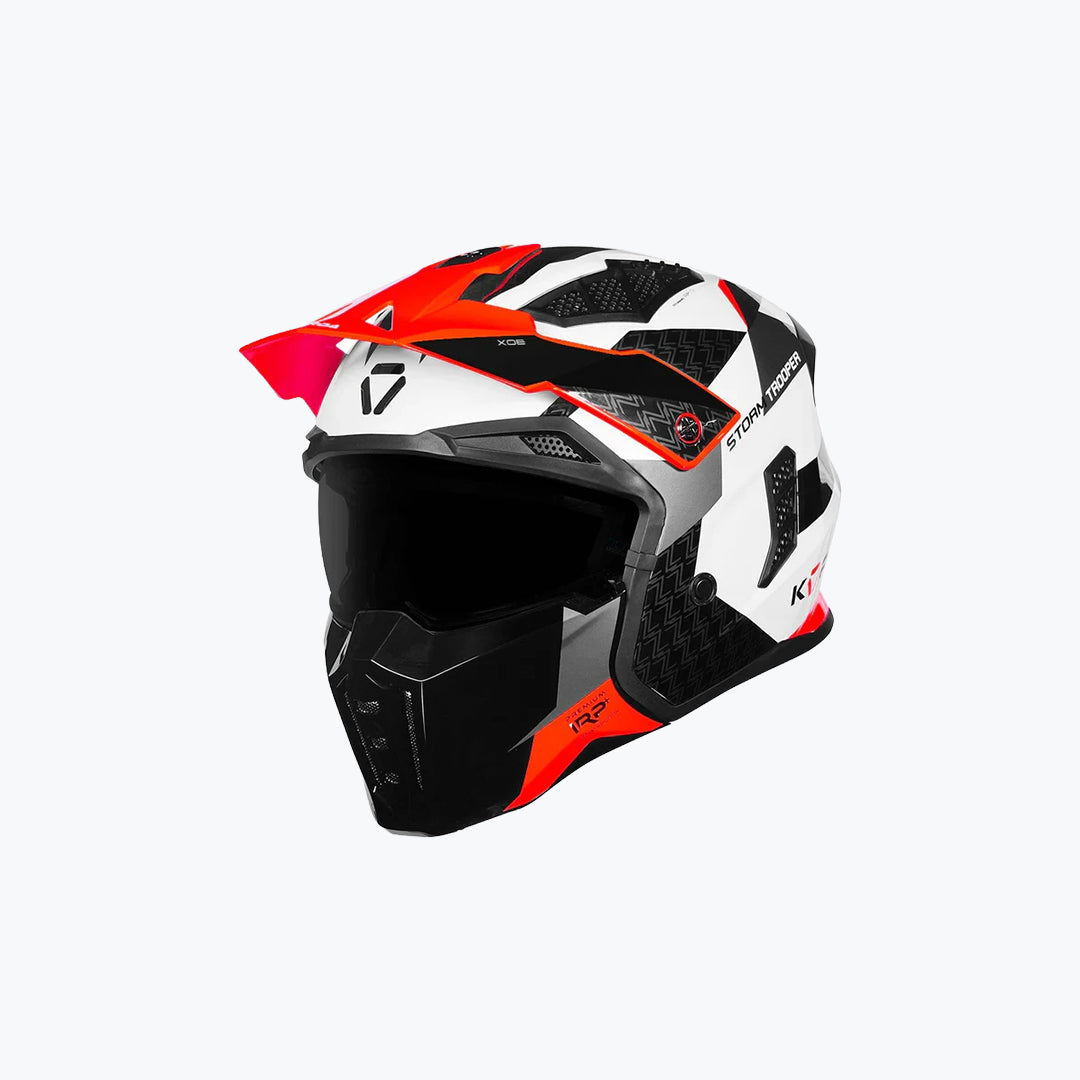 KORDA StormTrooper XOE Gloss White Red Helmet