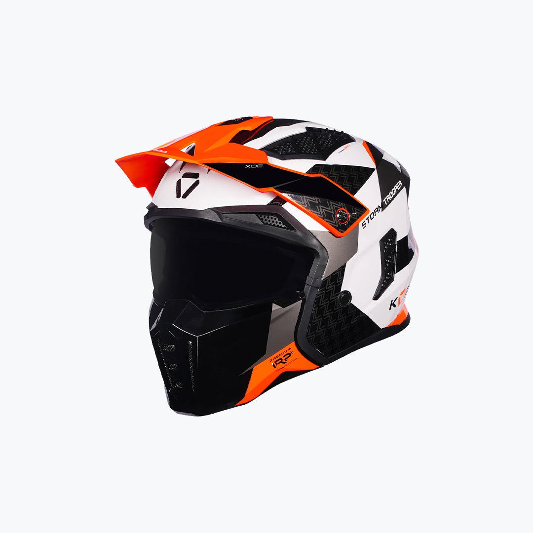 KORDA StormTrooper XOE Gloss White  Fluorescent Orange Helmet