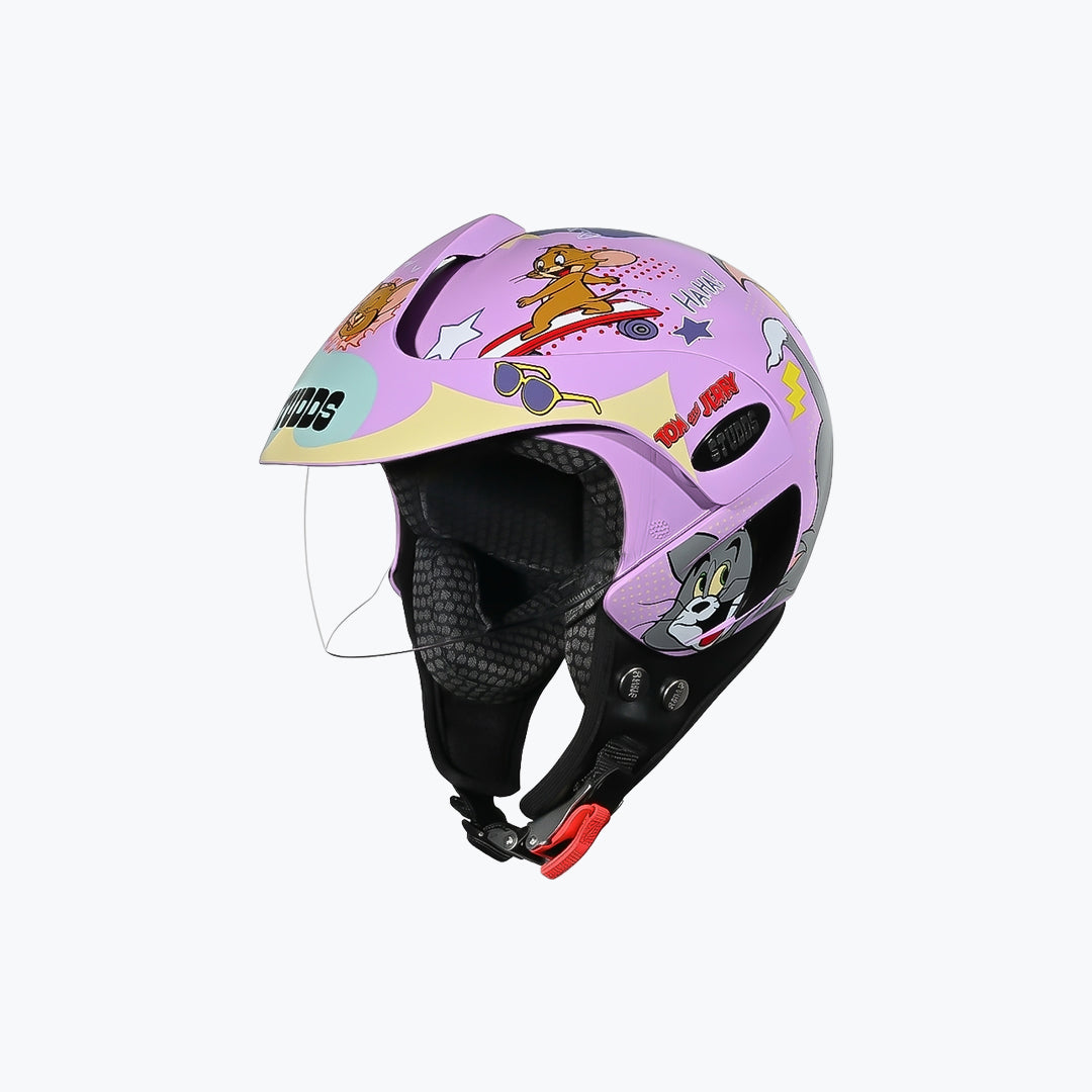 STUDDS Marshall Kids Tom & Jerry Open Face Motorcycle Helmet