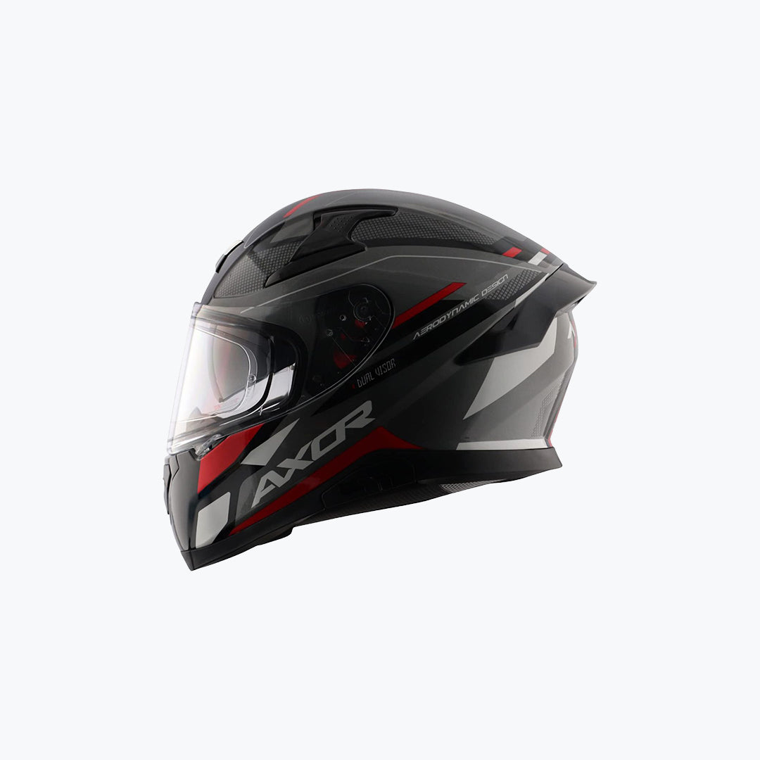 AXOR Apex Turbine Black Red Grey Full Face Helmet