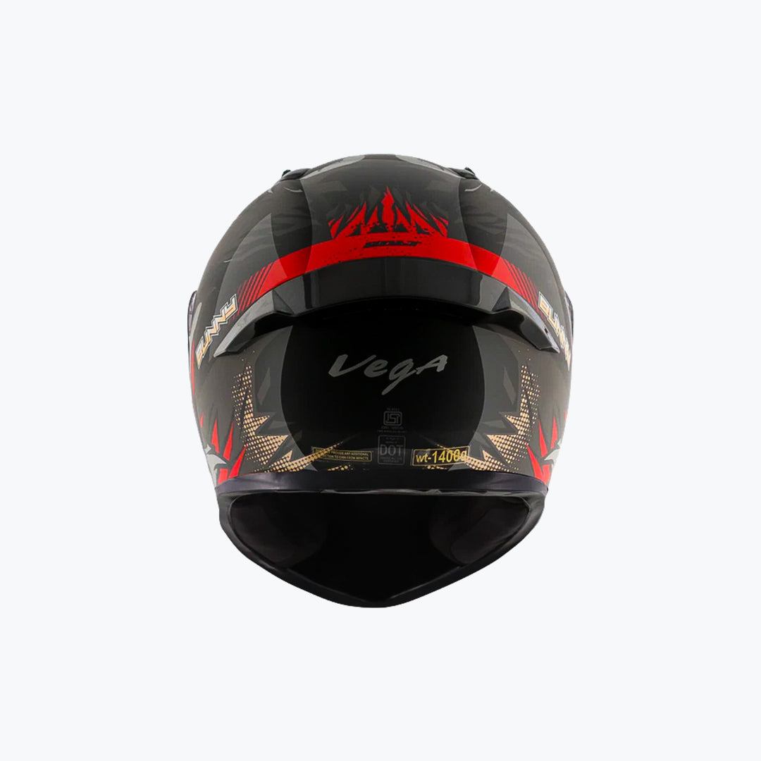 Vega Bolt DX Bunny Full Face Helmet Black Red