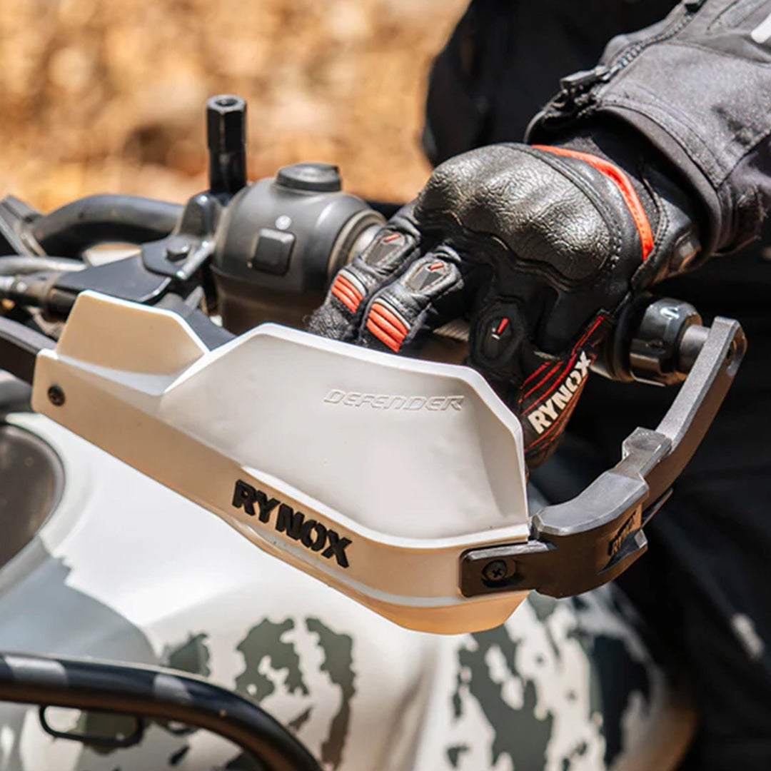 Rynox Defender Pro White on Black Handguard / Black Handguard