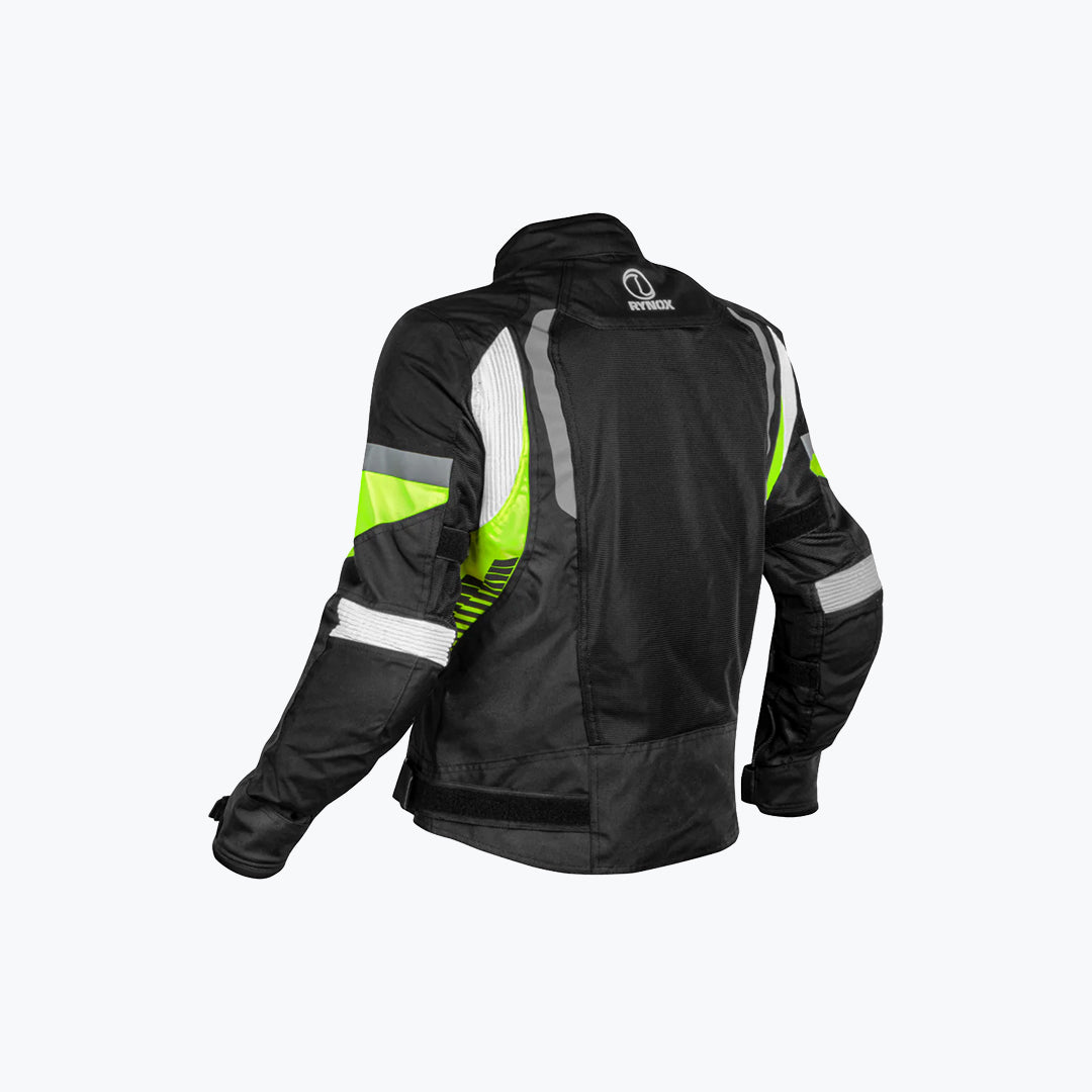 RYNOX Tornado Pro 4 Jacket CE A Black HI VIZ Green