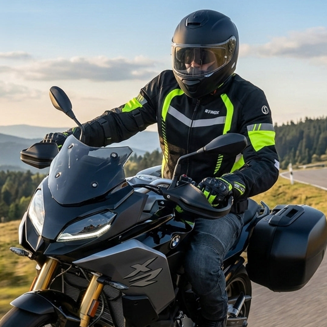 RYNOX Tornado Pro 4 Jacket CE A Black HI VIZ Green