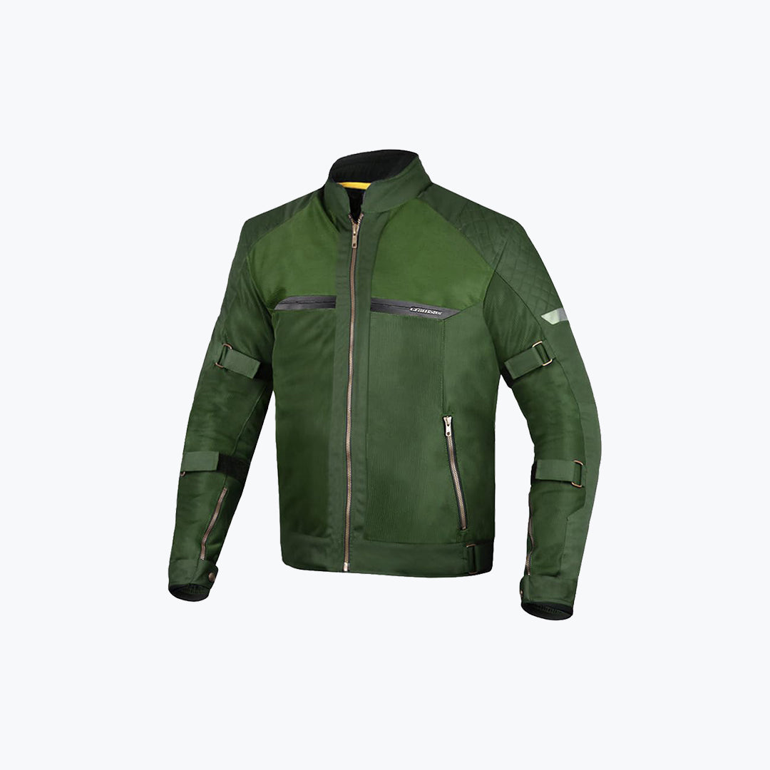 CRAMSTER Flux Jacket Green Motorcycle Riding Jacket Protective Riding Gear