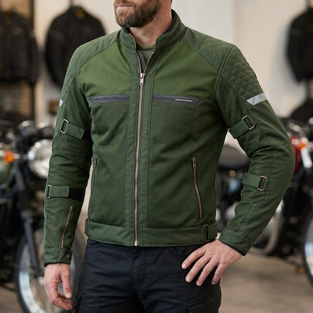 CRAMSTER Flux Jacket Green Motorcycle Riding Jacket Protective Riding Gear