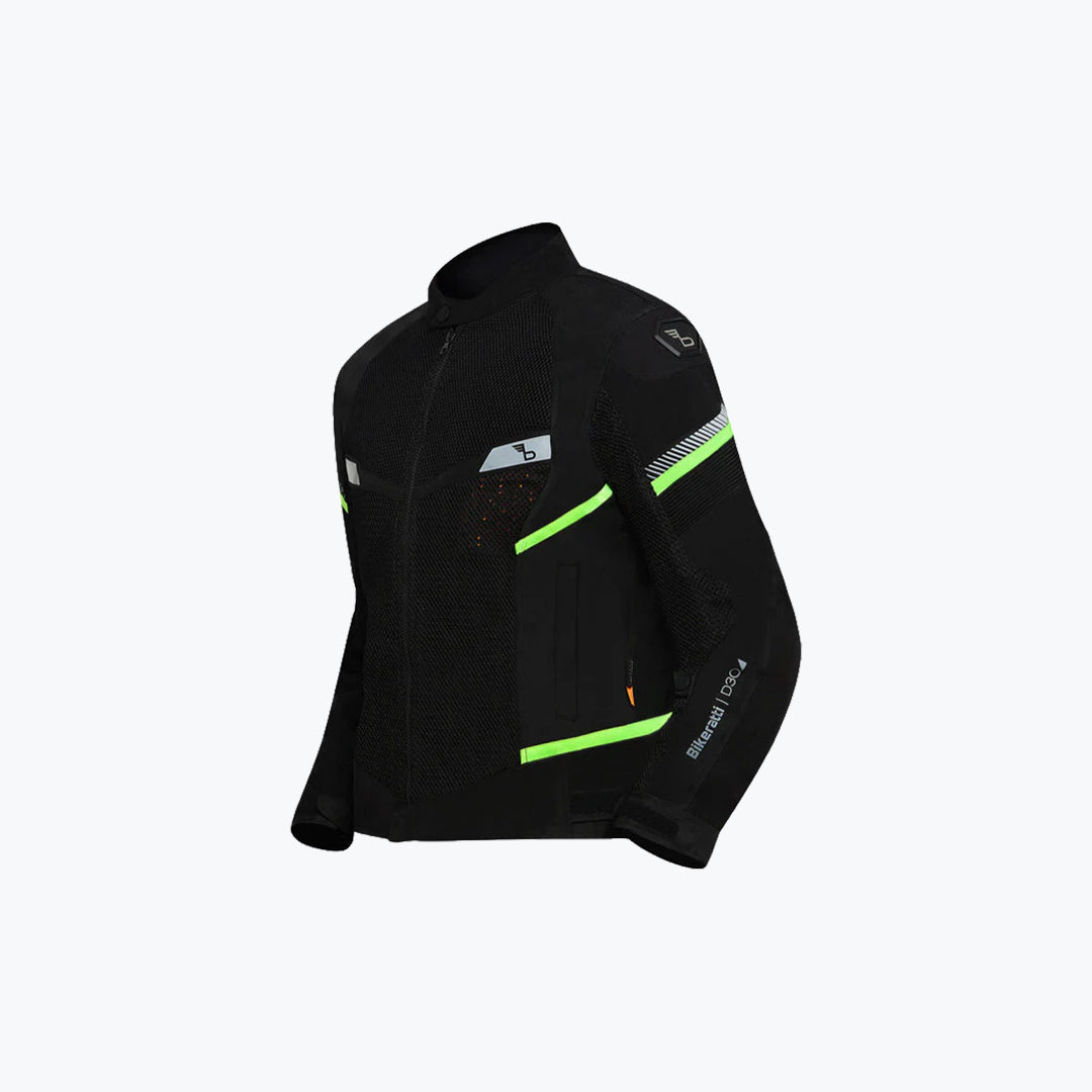Bikeratti Veloce Motorcycle Riding Jacket Black Neon