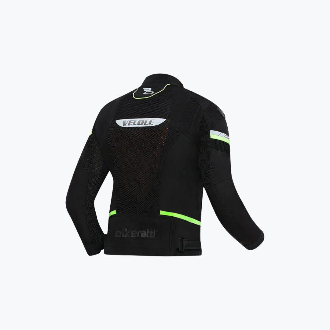 Bikeratti Veloce Motorcycle Riding Jacket Black Neon