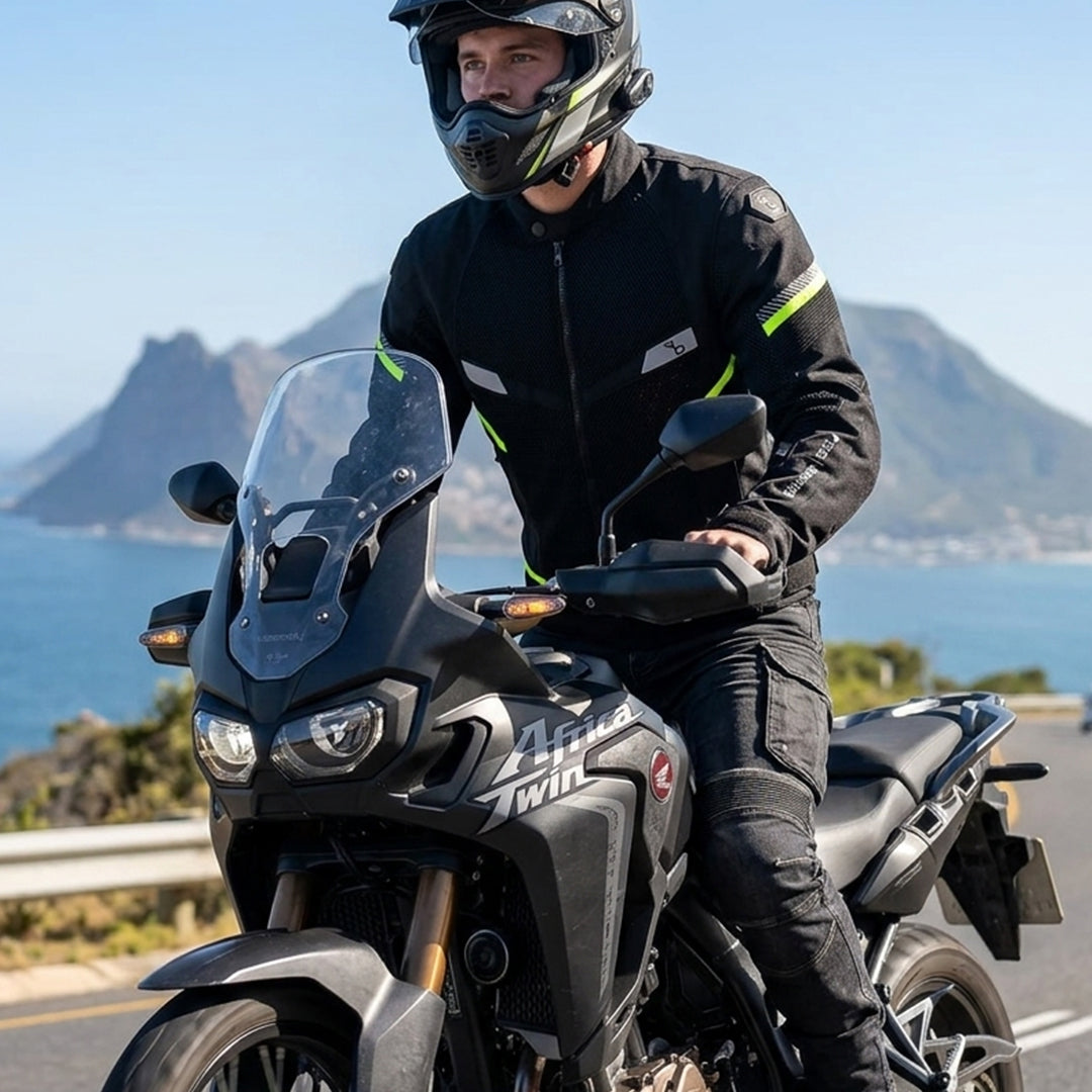 Bikeratti Veloce Motorcycle Riding Jacket Black Neon