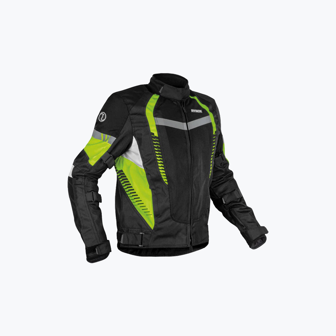 Rynox Tornado Pro 4 Jacket Black Hi Viz Green 2XL