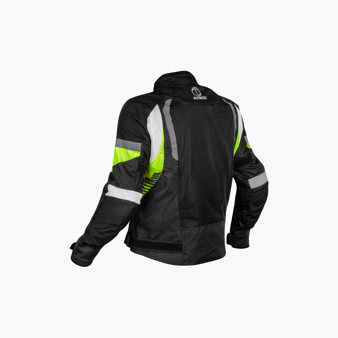 Rynox Tornado Pro 4 Jacket Black Hi Viz Green 2XL