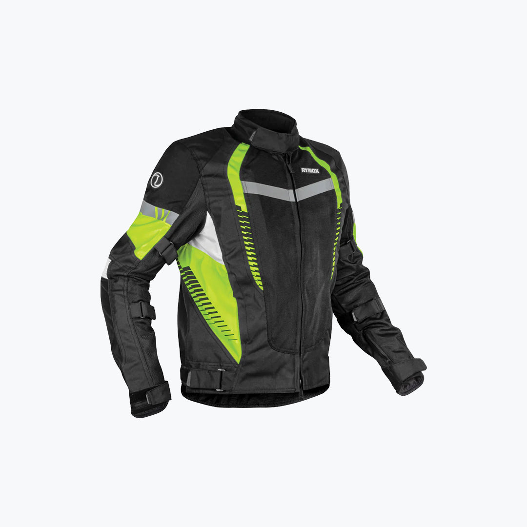 Rynox Tornado Pro 4 Jacket CE A Black White / Black Red / Black / Black Hiviz GRN