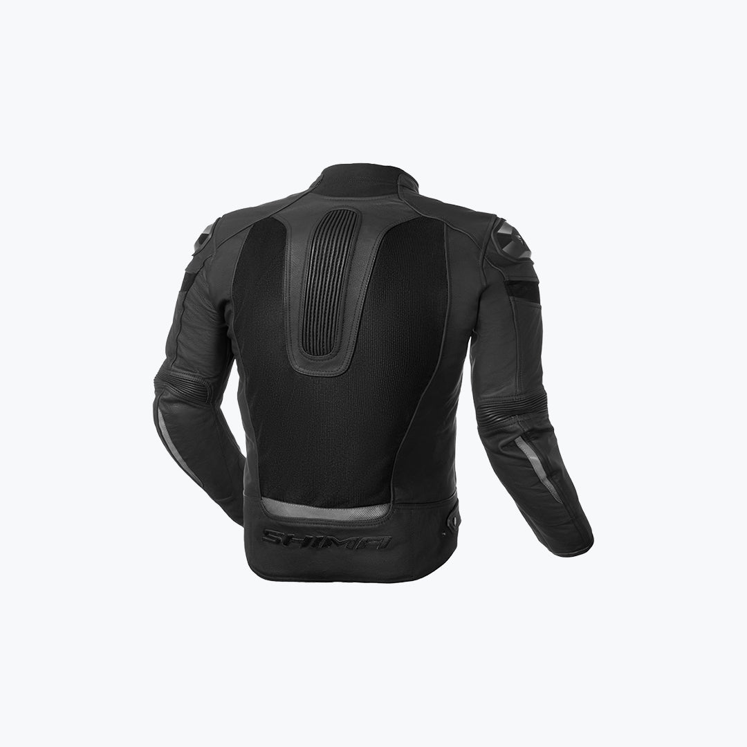 Shima Piston Leather Mesh Jacket Black