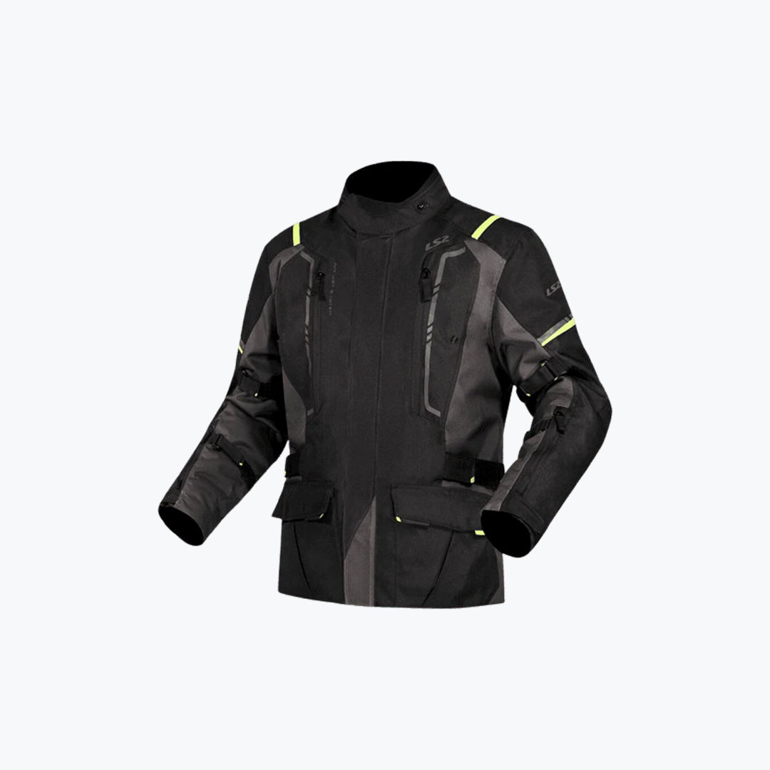 LS2 Narvik Man Jacket Grey Black Hi-V Yellow