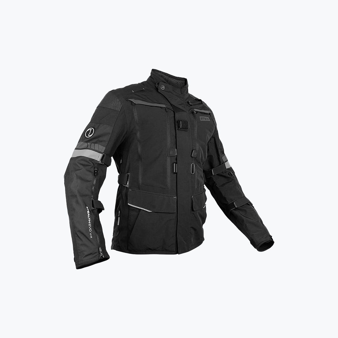 Rynox Stealth Evo 4 Jacket Charcoal Black / Woodland Org / Arctic BLU