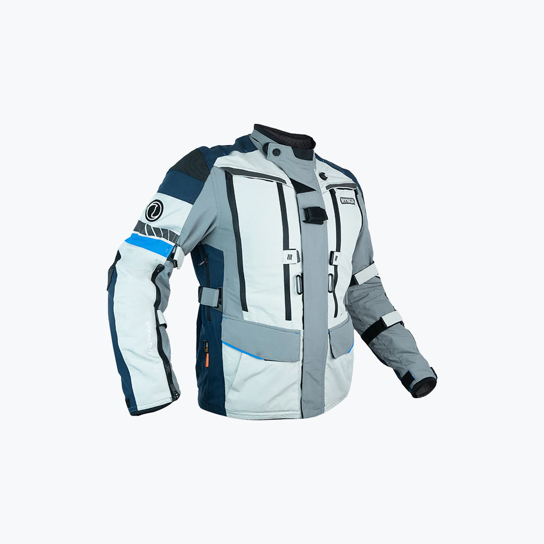 Rynox Stealth Evo 4 Jacket Charcoal Black / Woodland Org / Arctic BLU