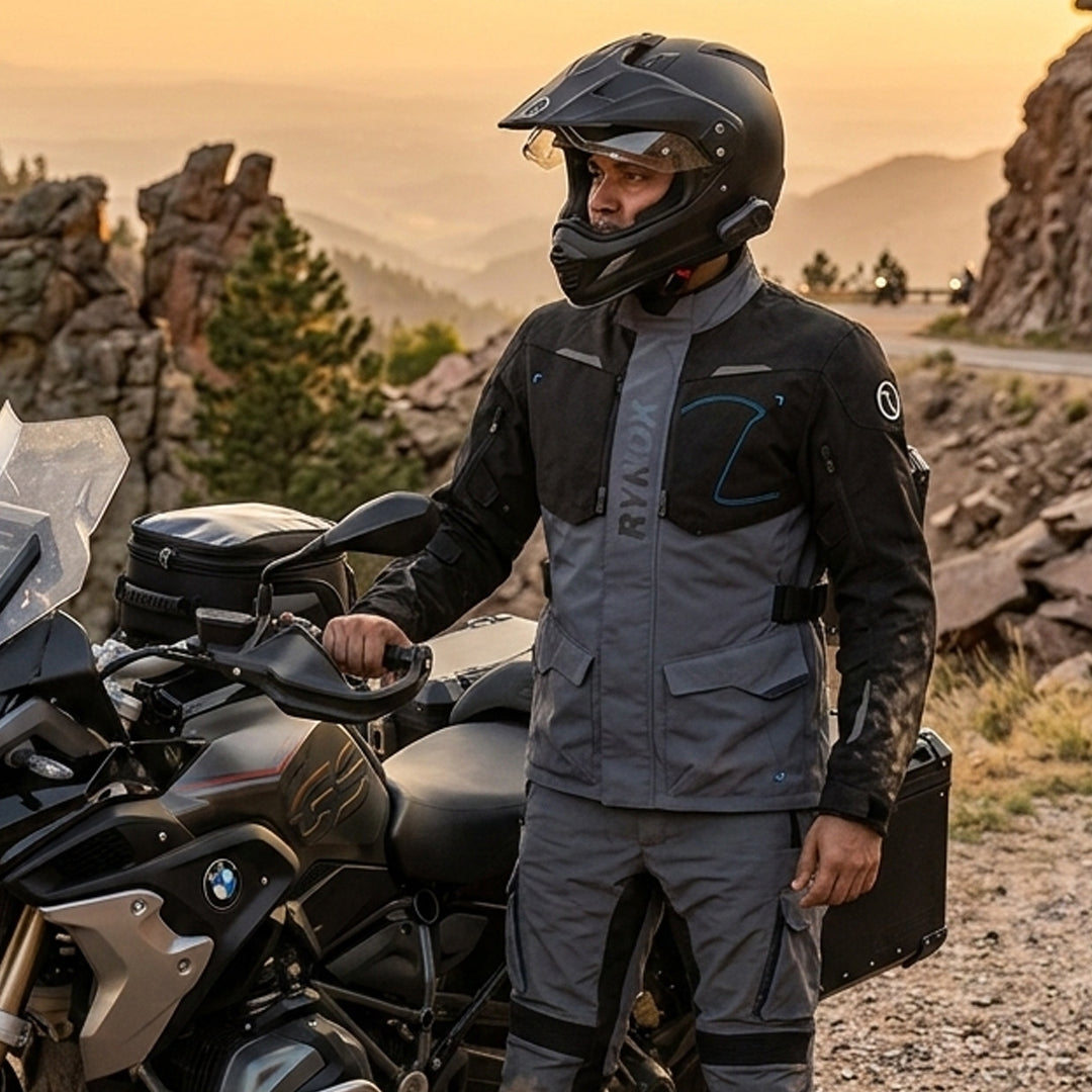 Rynox Advento Pro Riding Jacket Black Blue / Black Grey / Black Green