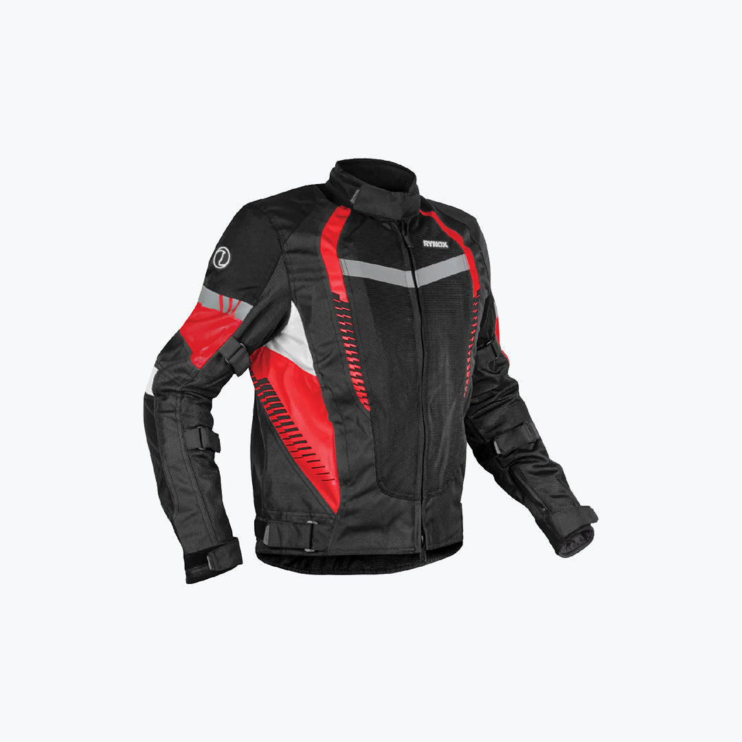 Rynox Tornado Pro 4 Jacket CE A Black White / Black Red / Black / Black Hiviz GRN