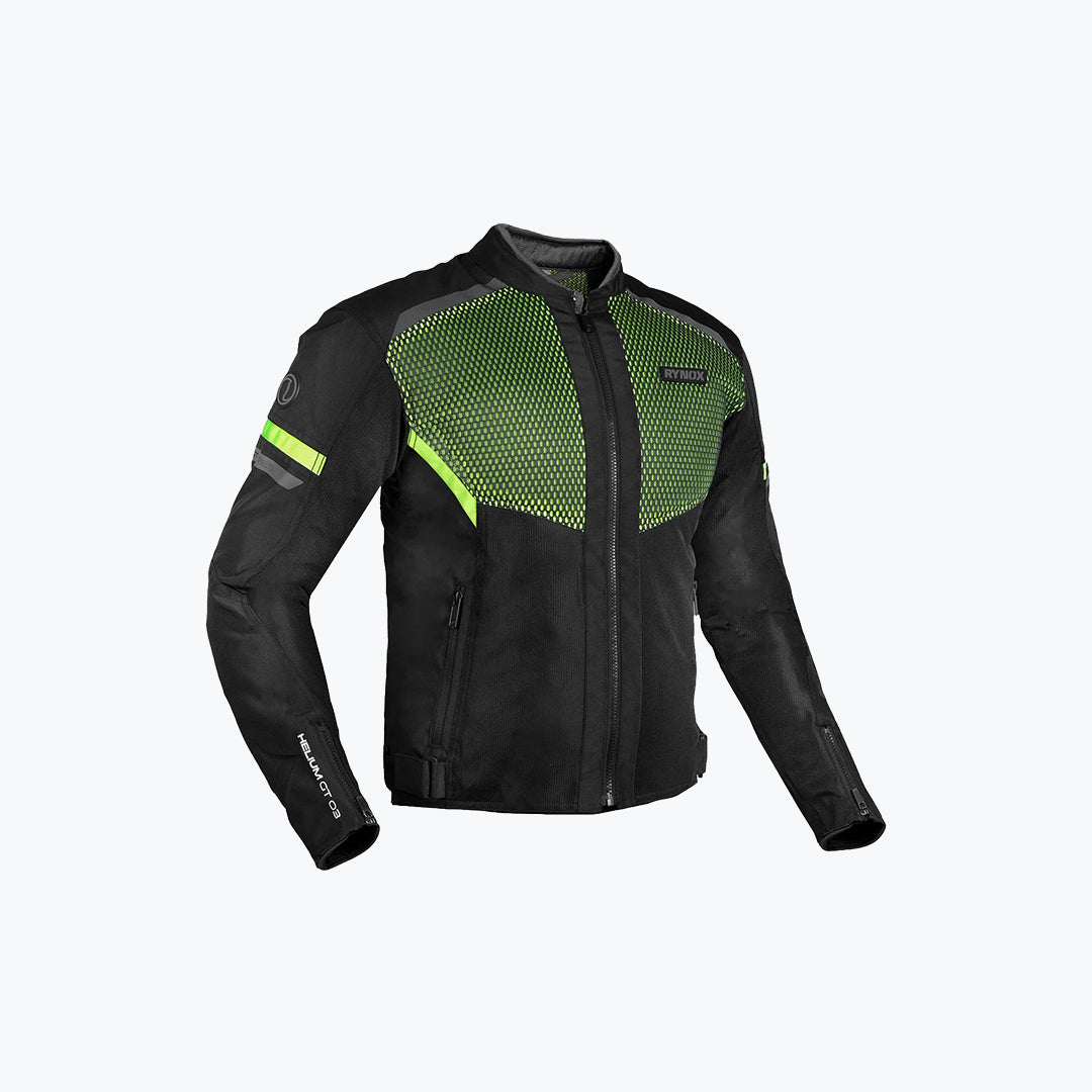 Rynox Helium GT 3 Jacket Black Hi-Viz Green