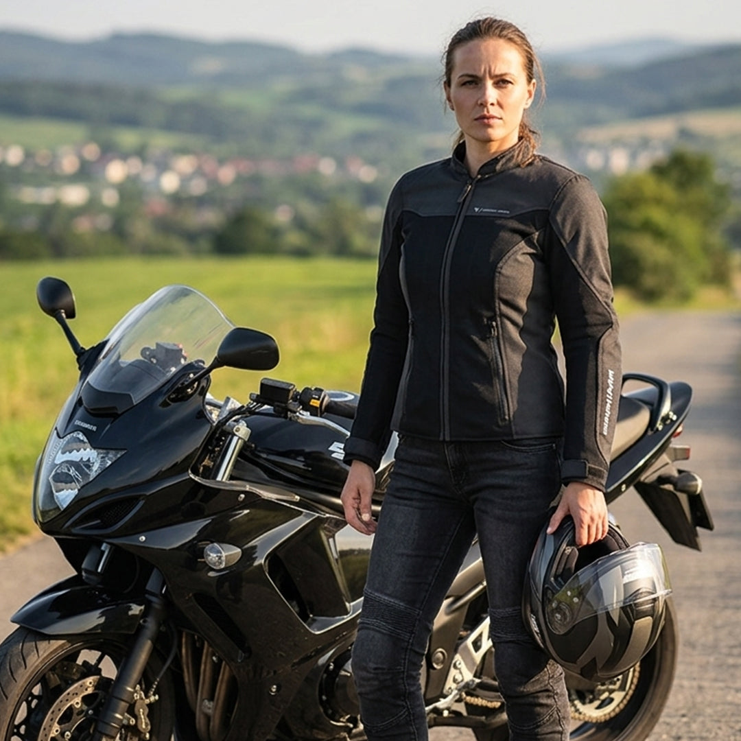 SHIMA Openair Women’s Motorcycle Riding Jacket Black