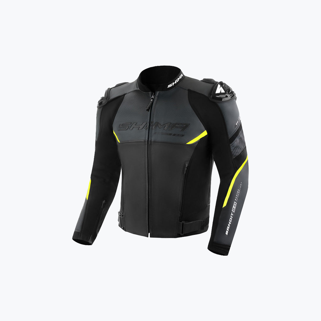SHIMA Bandit 2.0 Fluo Leather Motorcycle Riding Jacket