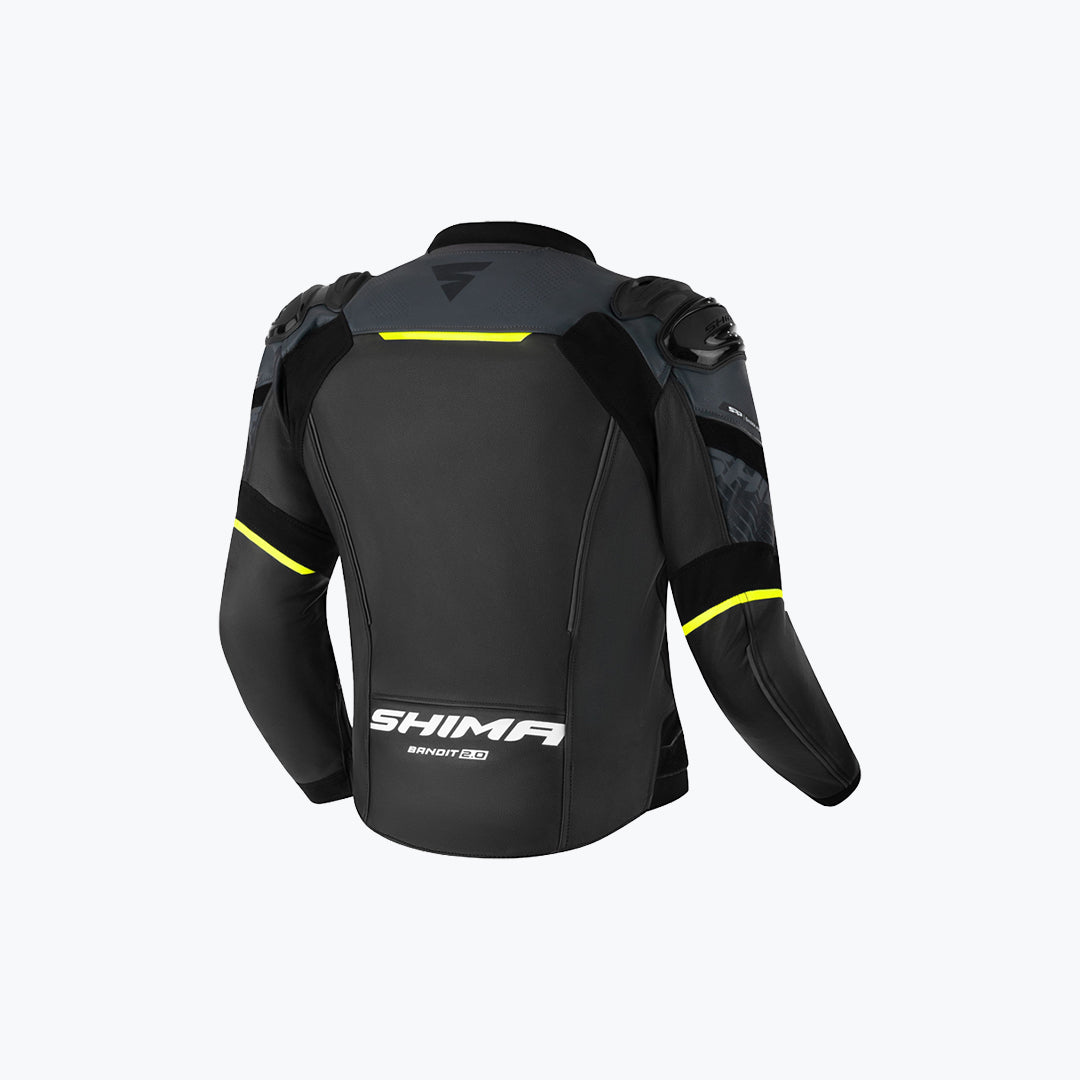 SHIMA Bandit 2.0 Fluo Leather Motorcycle Riding Jacket