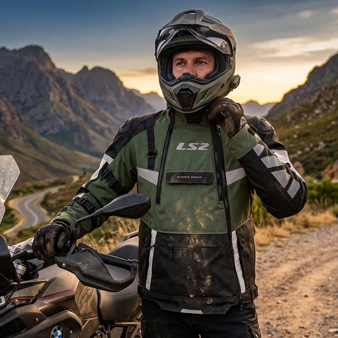 LS2 X Master Man Jacket Black Grey Green