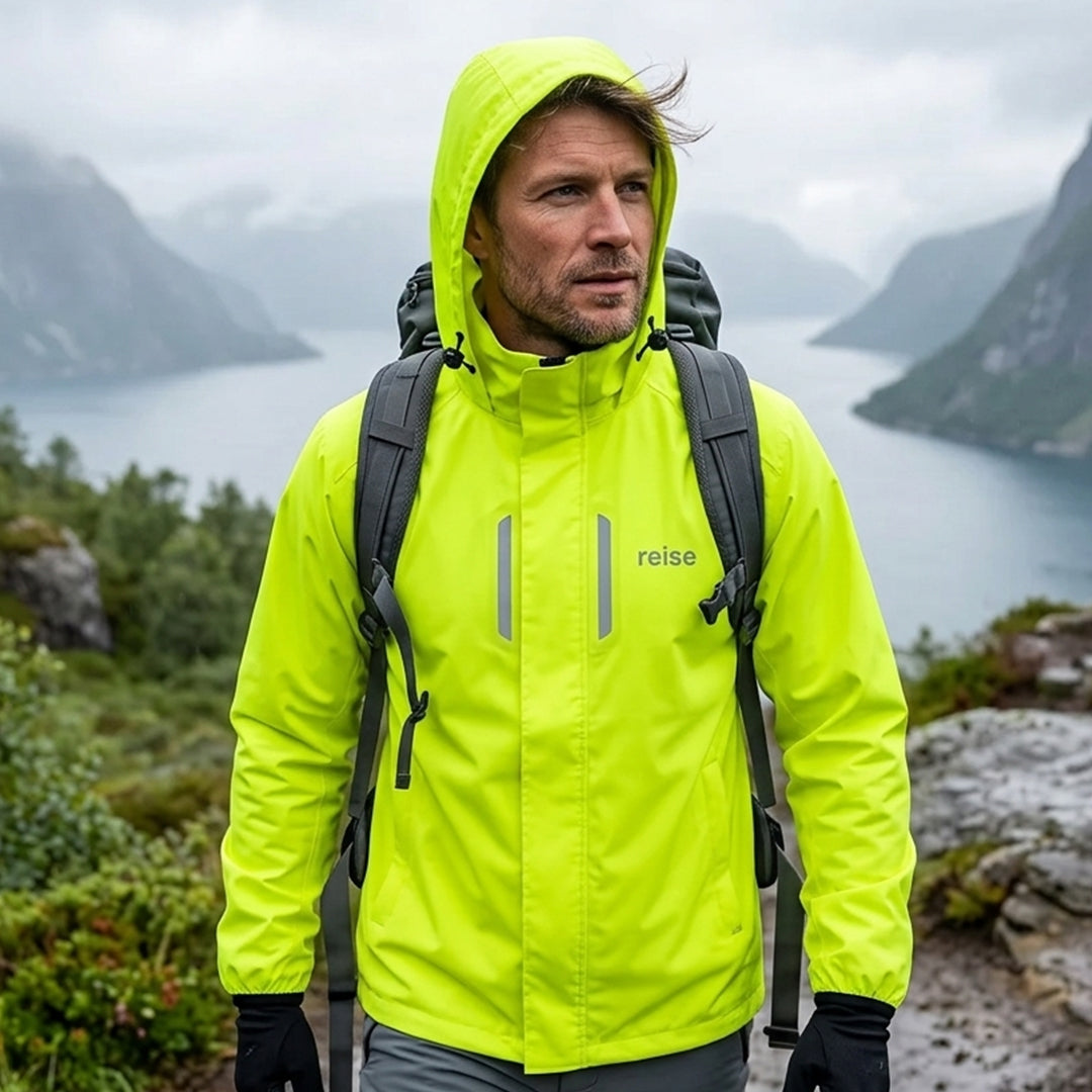 Reise Dry Tech Rain Jacket Green Waterproof Riding Jacket
