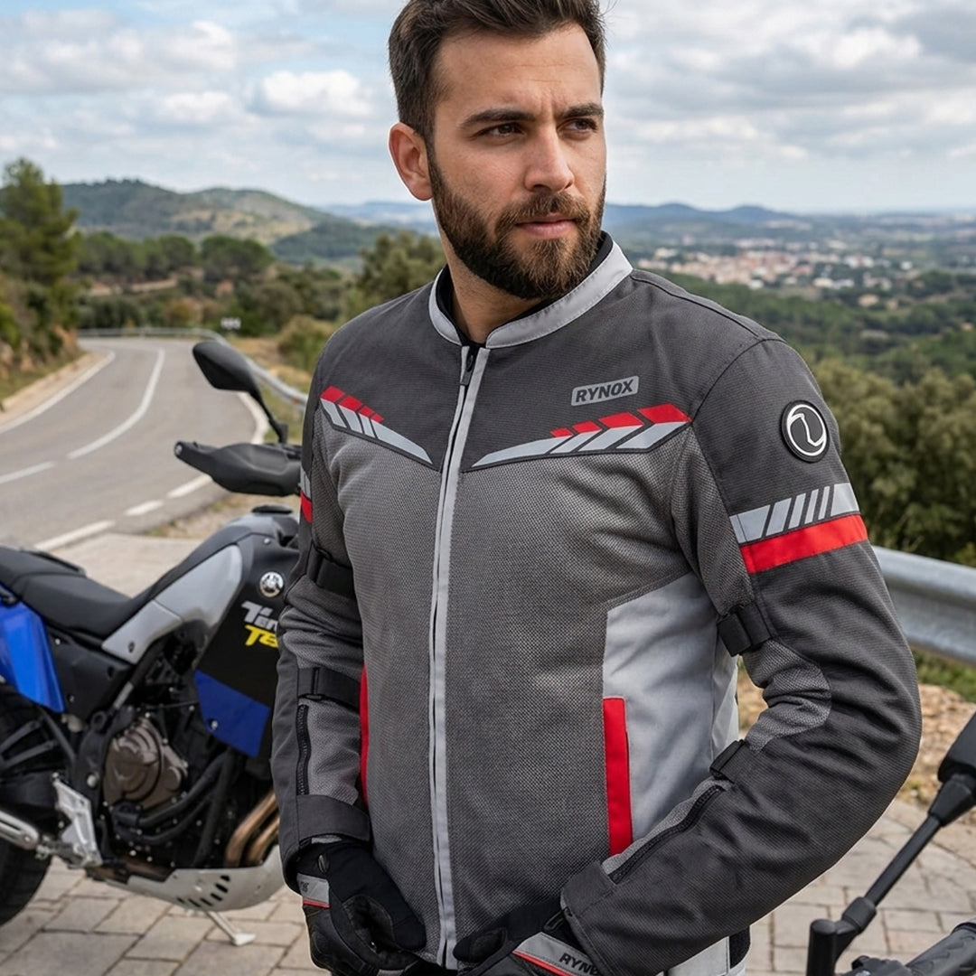 RYNOX Air GT 4 Jacket Dark Grey Red
