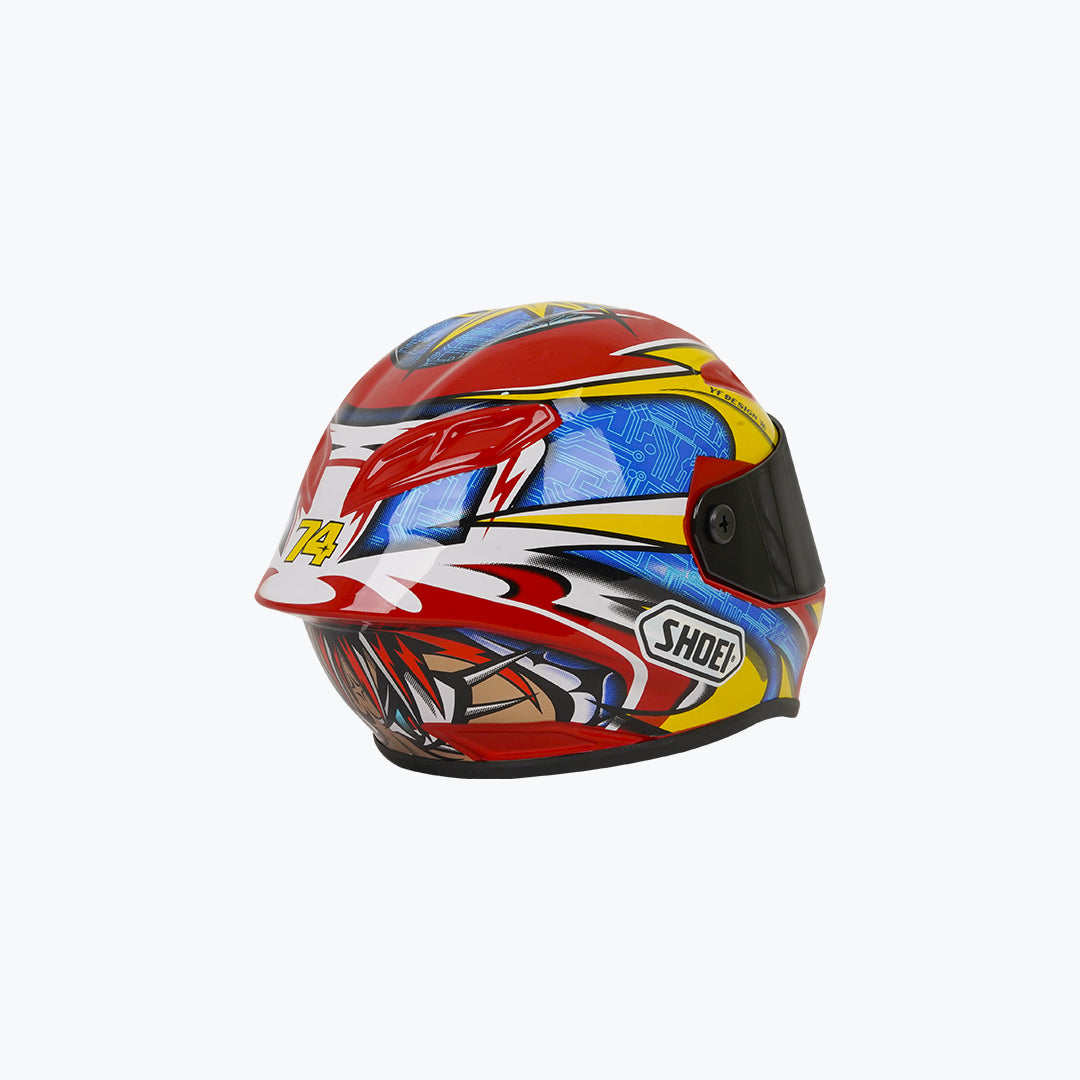 74 YF Design Scale Model Helmet Red Yellow Blue – Mini Racing Collectible