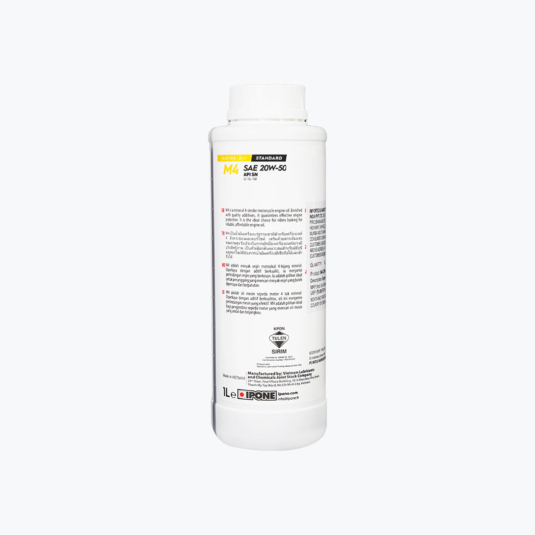 IPONE M4 Standard 4T Mineral Motorcycle Engine Oil 1L (10W-30 / 10W-40 / 20W-50)