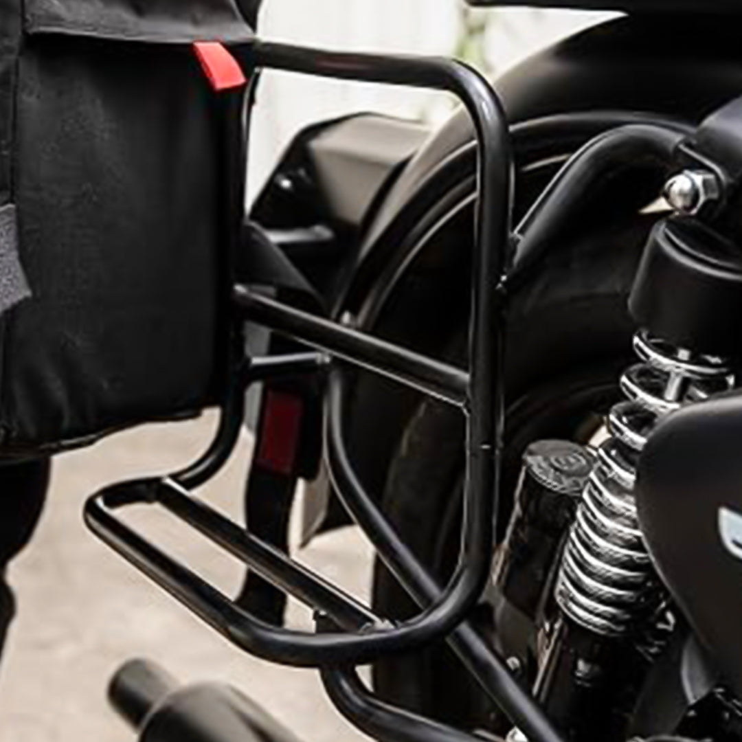 Classic Black Military Pannier Rails with Drum Mount 1990620