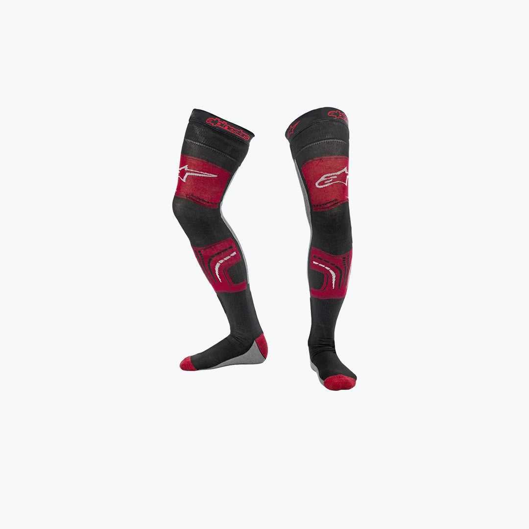ALPINESTAR KNEE BRACE SOCKS RED BLACK GREY S/M