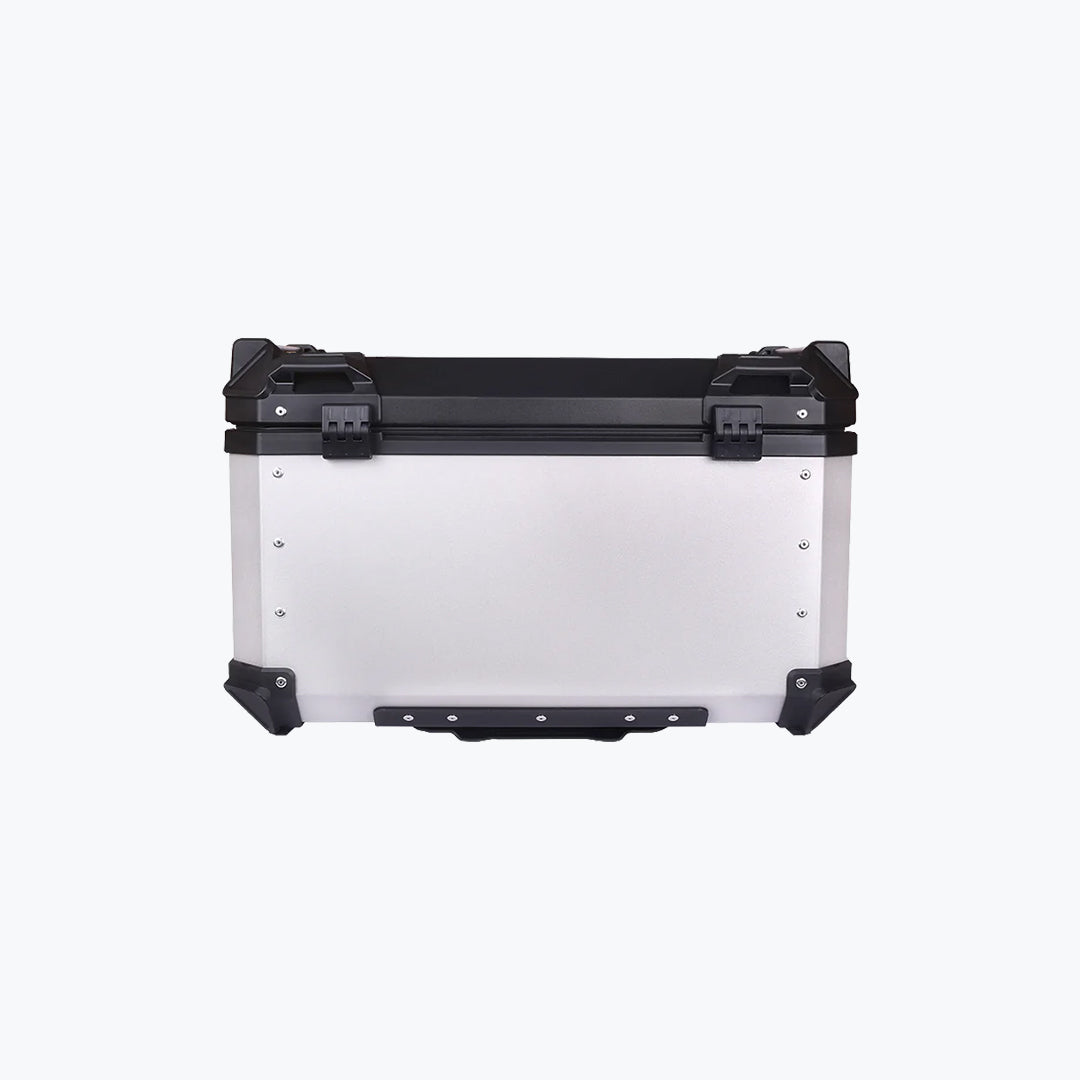 JB Racing TC X 65L Premium Aluminium Top Case Silver with Back Rest Pad