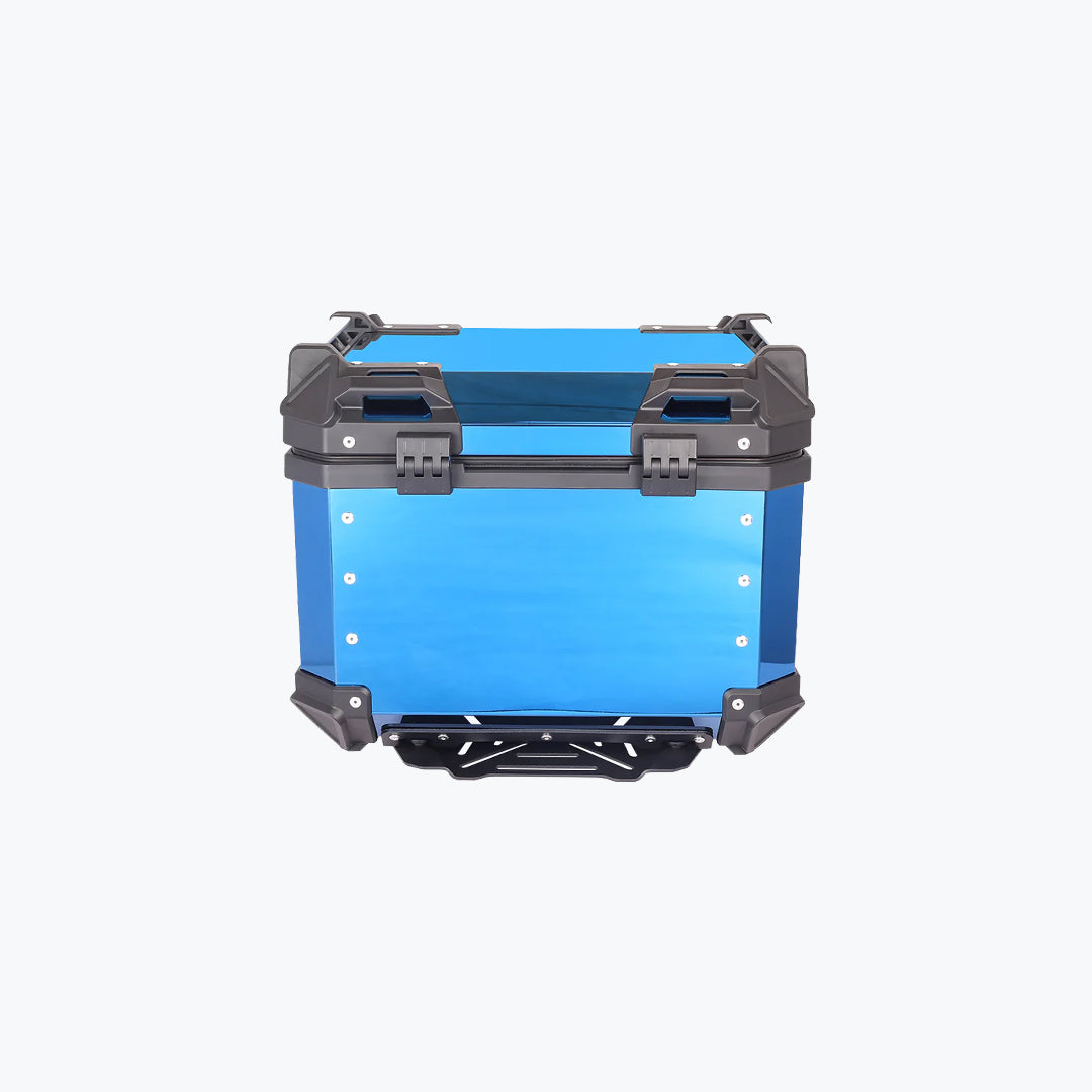 JB Racing TC Aluminium X45L Gloss Blue Top Box with Back Rest Pad