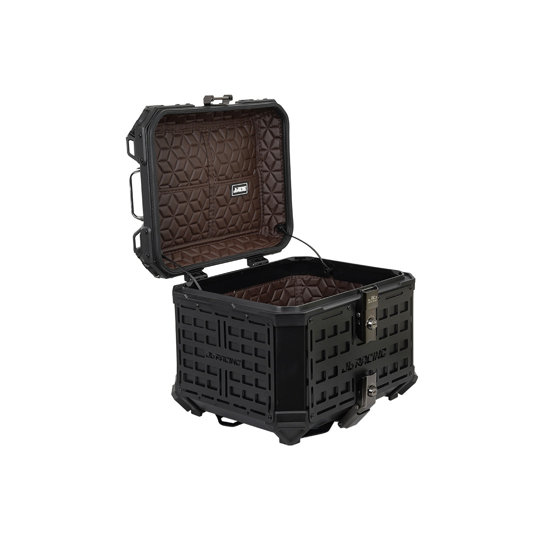 JB Racing TC 45L Black Fence V1.0 Premium Black Top Case With Backrest Pad