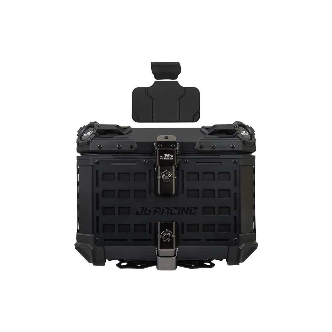JB Racing TC 45L Black Fence V1.0 Premium Black Top Case With Backrest Pad