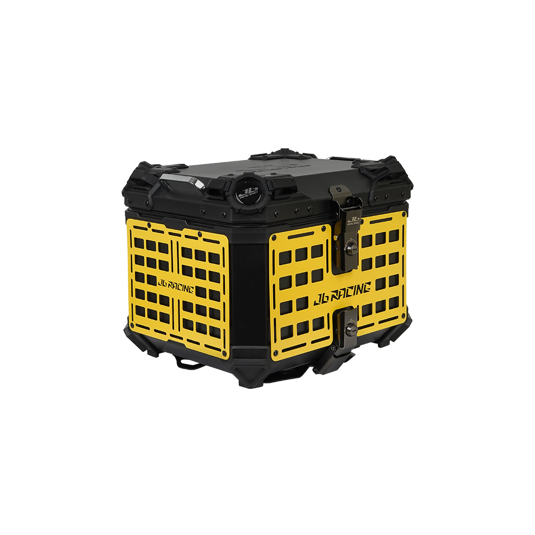 JB Racing TC 45L Yellow Fence V1.0 Premium Black Top Case With Backrest Pad