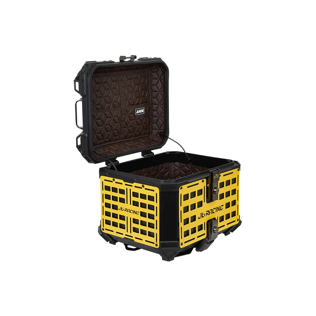 JB Racing TC 45L Yellow Fence V1.0 Premium Black Top Case With Backrest Pad