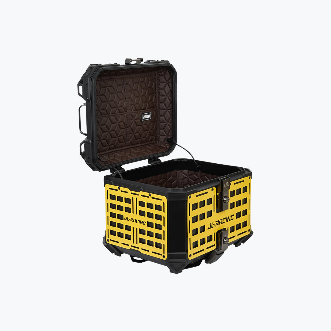 JB Racing TC 45L Yellow Fence V1.0 Premium Black Top Case With Backrest Pad